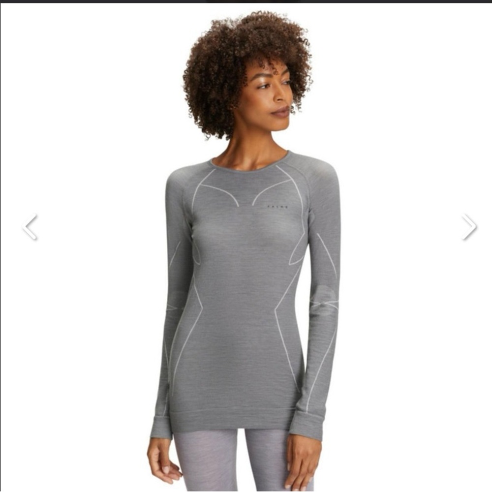 Falke Gray Long Sleeve Fitted Bodysuit